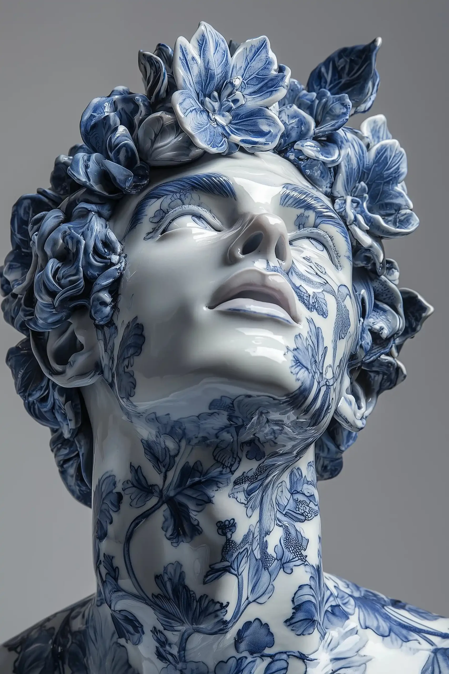Porcelain Warrior Sculpture Midjourney提示词