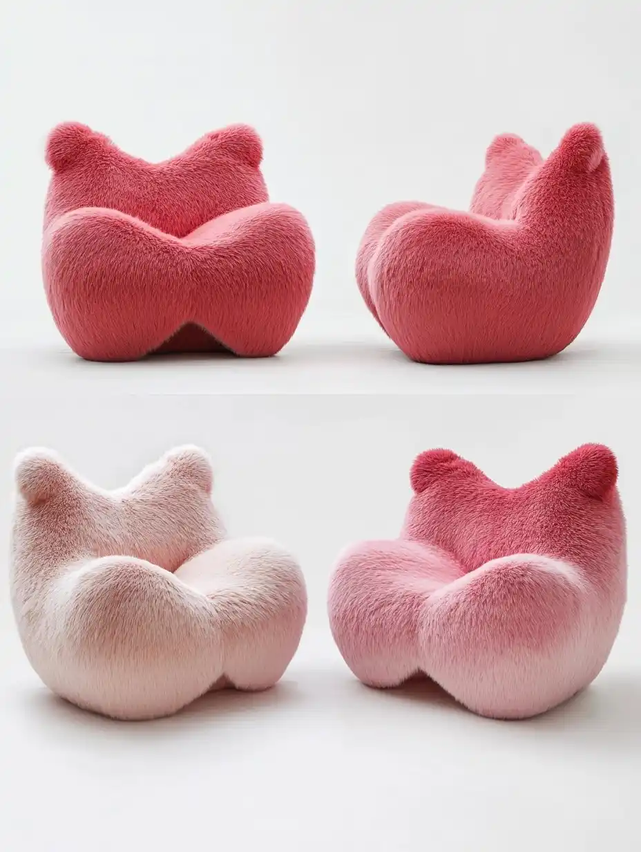 Cat-Inspired Plush Sofa Midjourney提示词