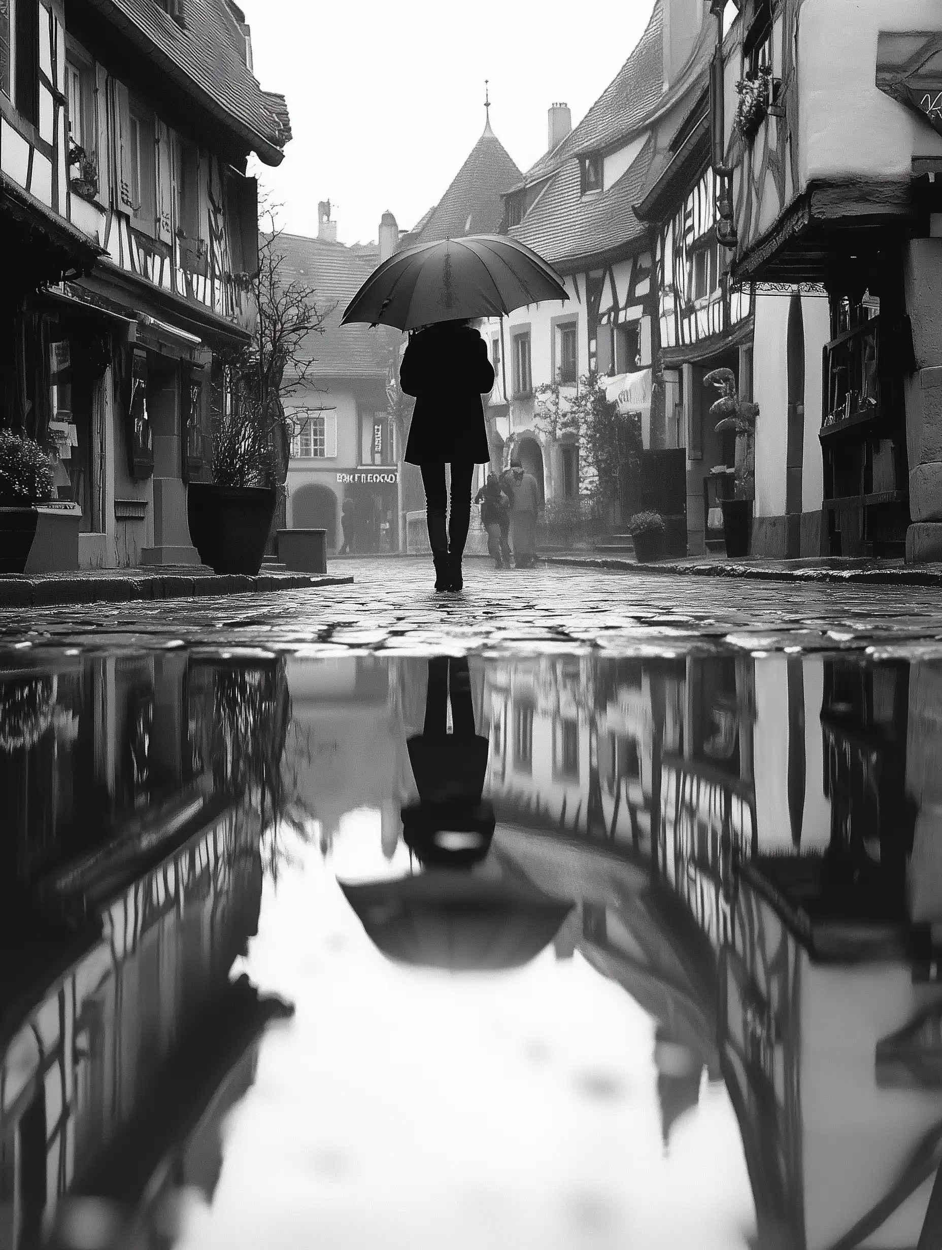 Colmar Street Photography Noir Midjourney提示词