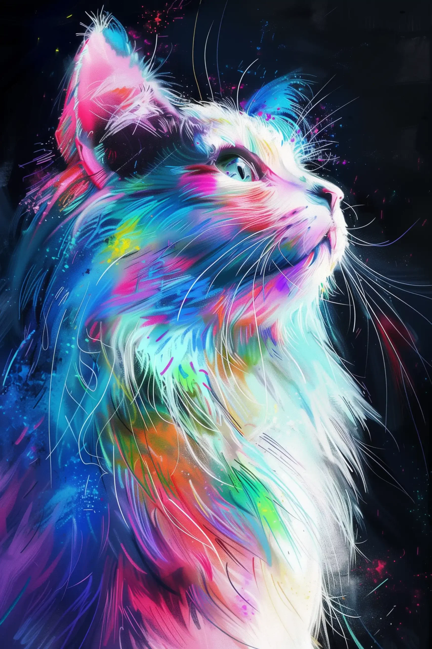 Anime Birman Cat Portrait Midjourney提示词