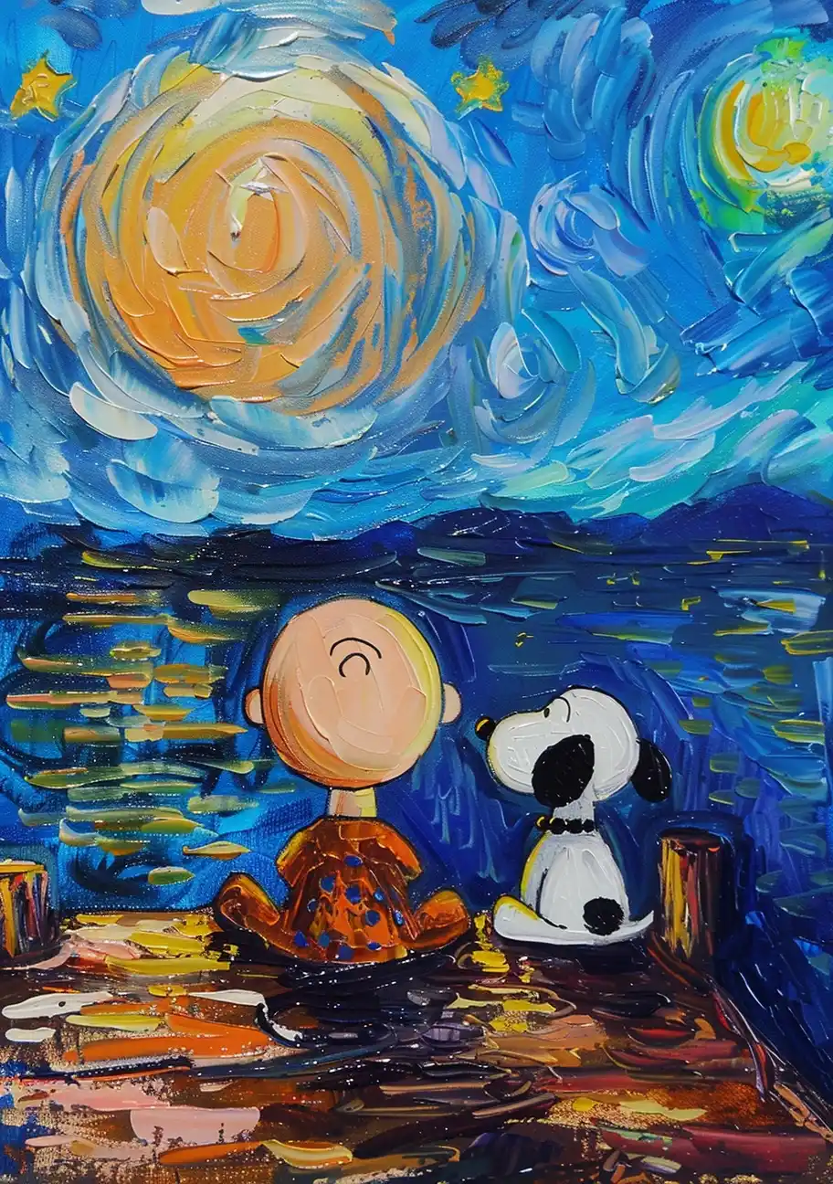 Starry Night Dock Scene Midjourney 提示词生成效果