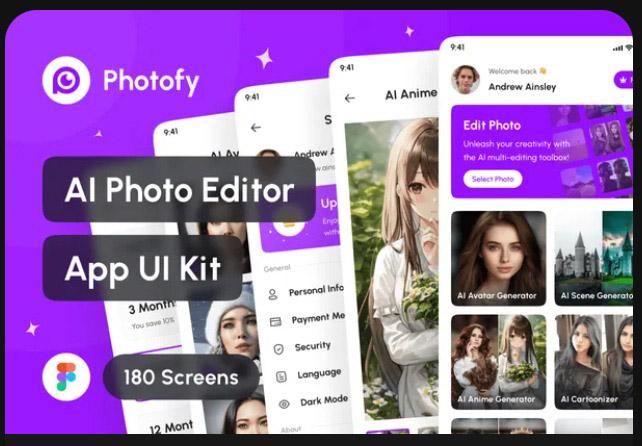 Photofy - AI Photo Editor App UI Kit