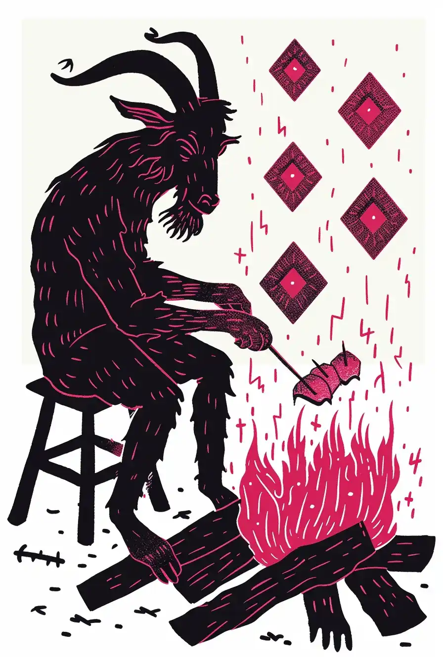 Demon Roasting Skewered Meat Midjourney提示词