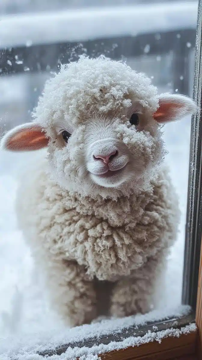 Snapchat Sheep by Window Midjourney提示词