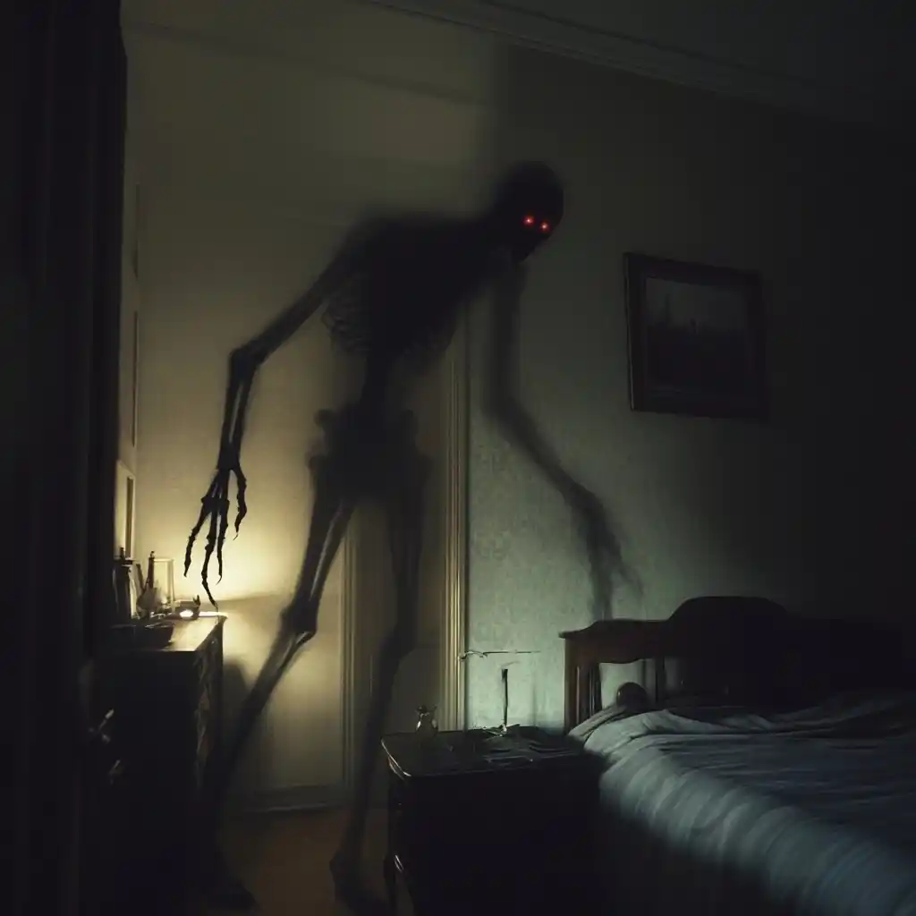 Shadowy Entity in Room Midjourney提示词