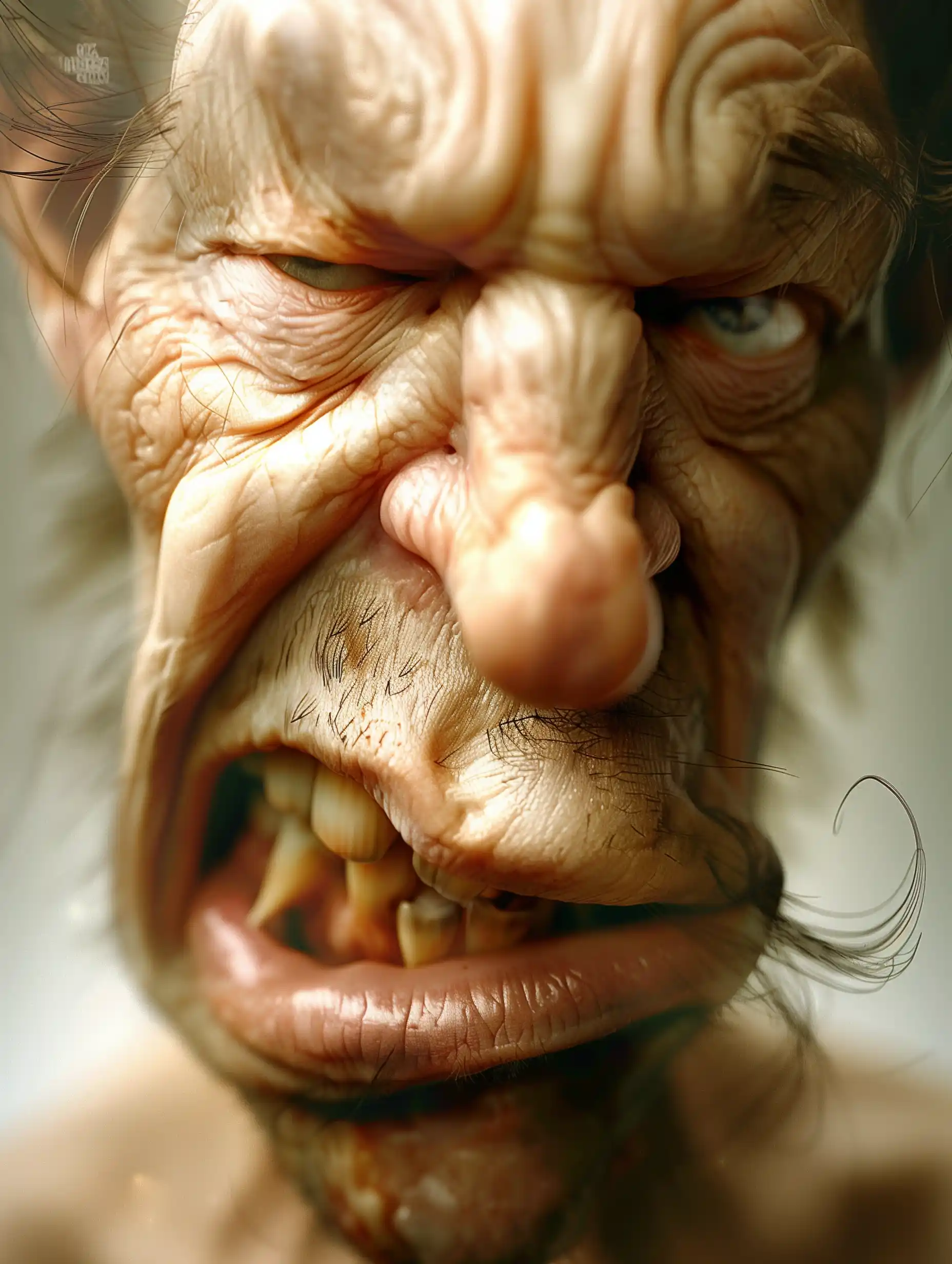 Distorted Man Portrait Midjourney提示词