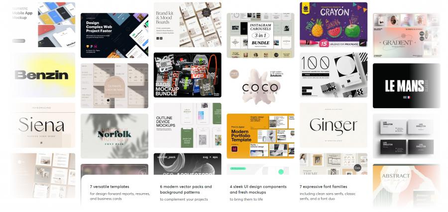 2022年的9月creativemarket.com网站分享价值高达 1000 美元的素材资源打包下载