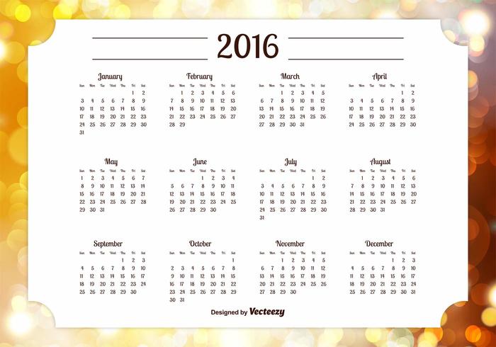 2016年日历图