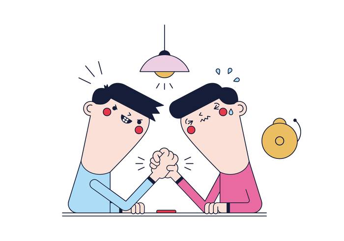 免费手臂摔跤矢量