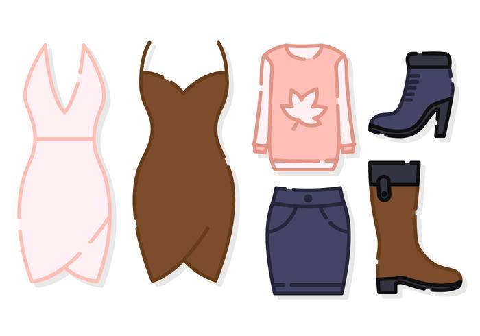 可爱的女性衣服矢量