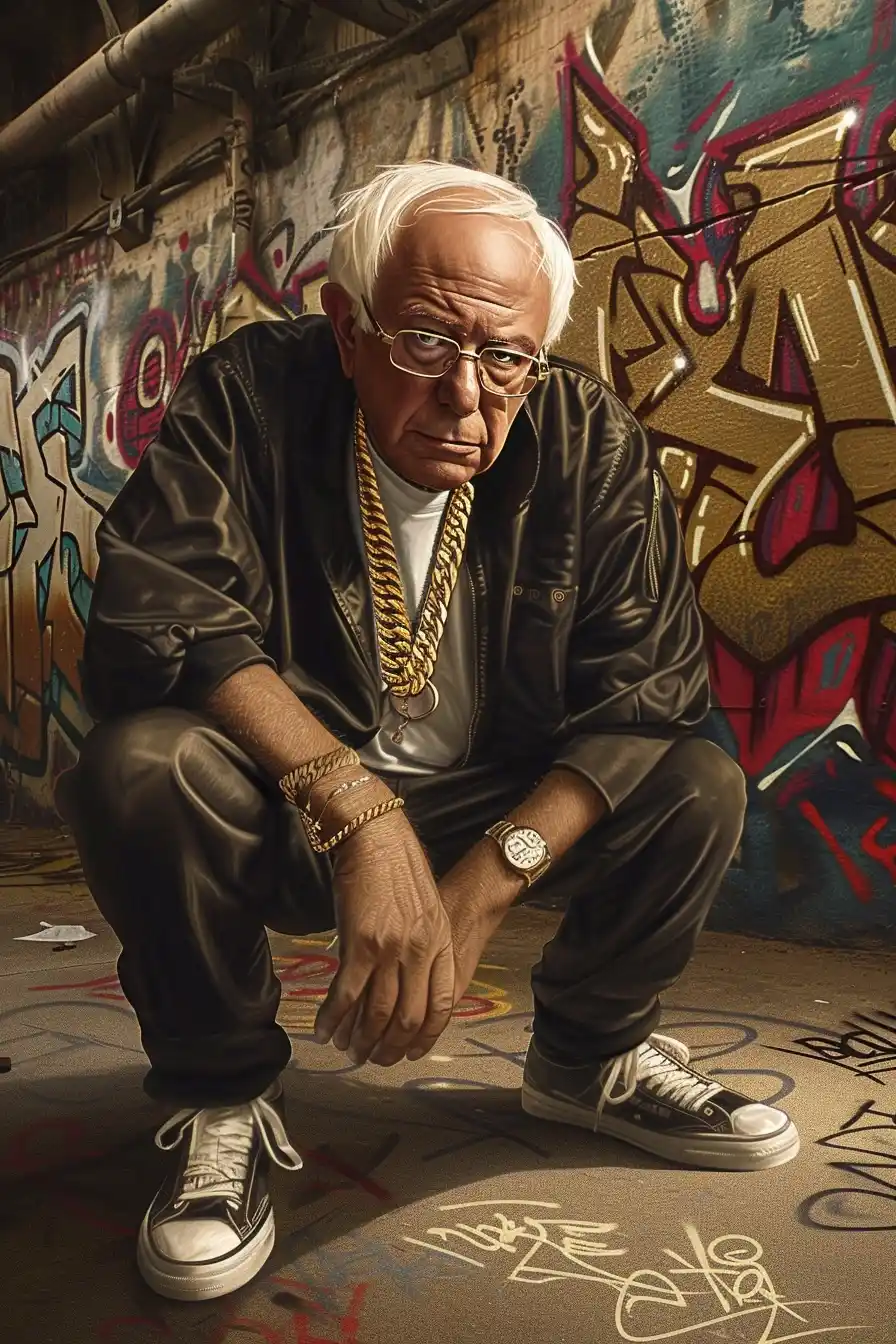 Urban Bernie Graffiti Realism Midjourney提示词