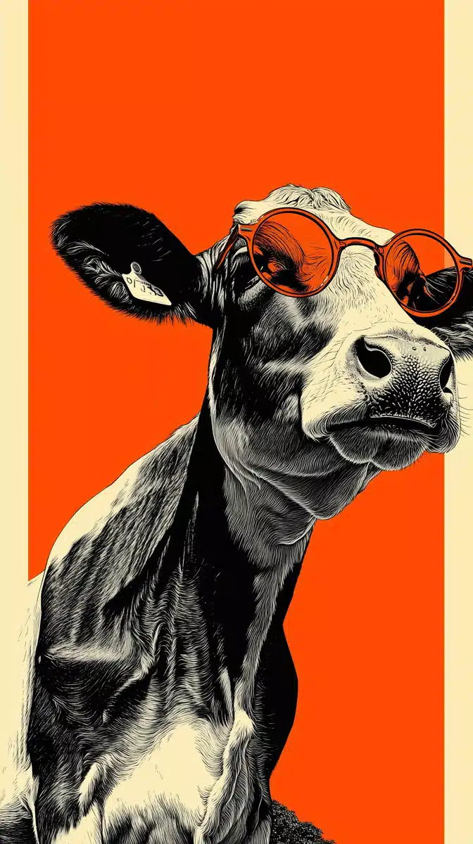 Bauhaus Poster Cow Spectacles Midjourney提示词