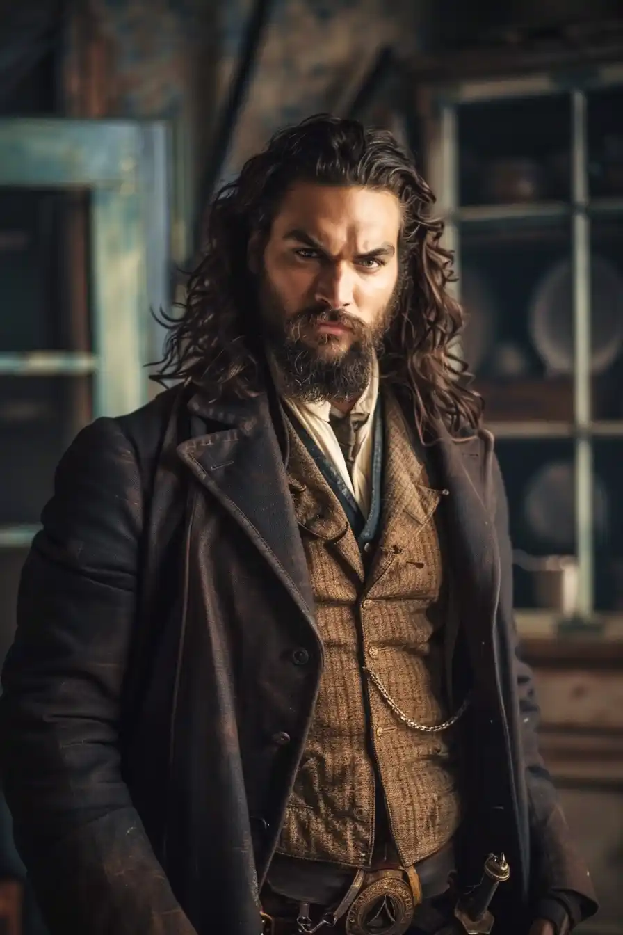 Victorian Worker Portrait Jason Momoa Midjourney提示词