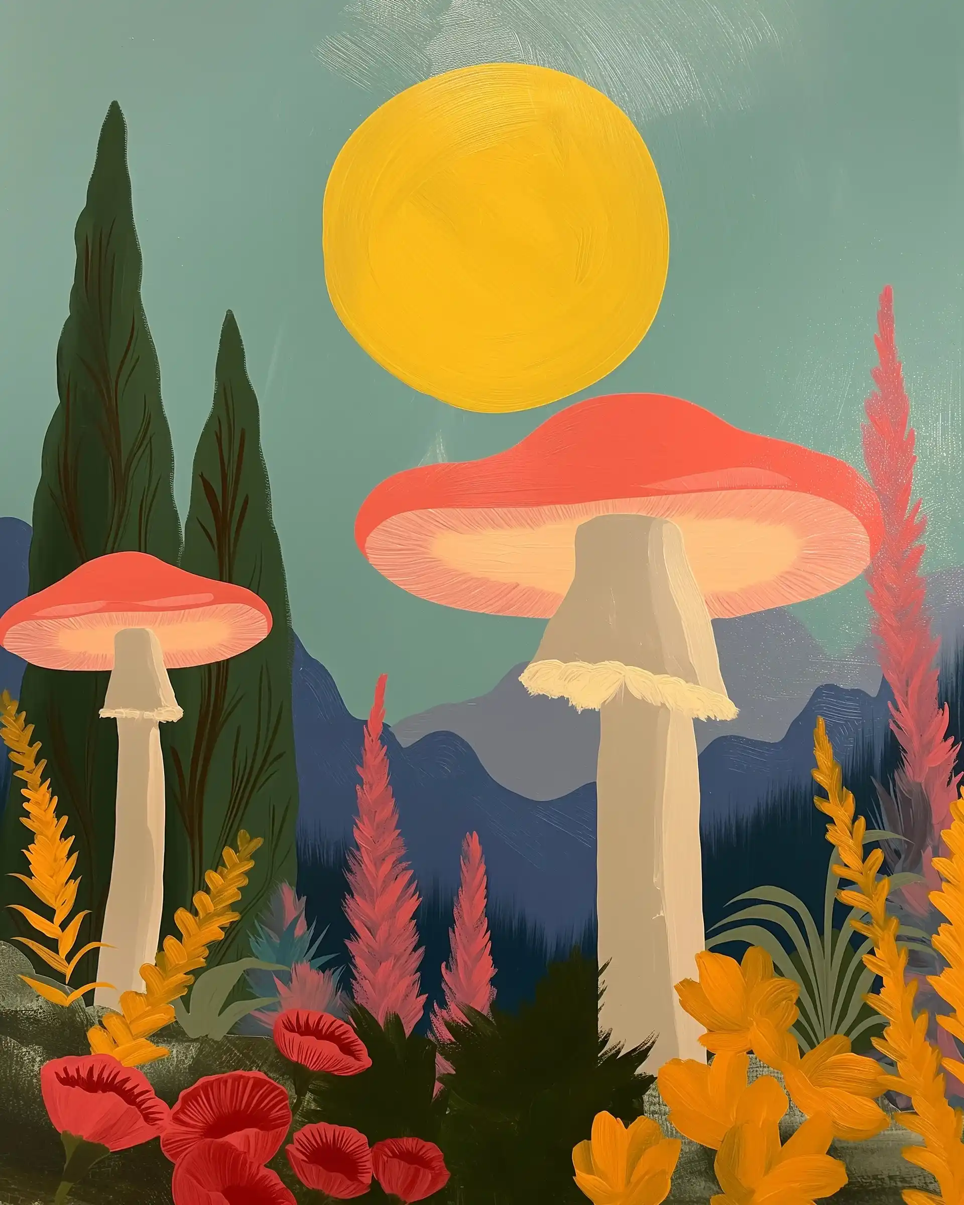 Matisse Style UFOs Midjourney提示词