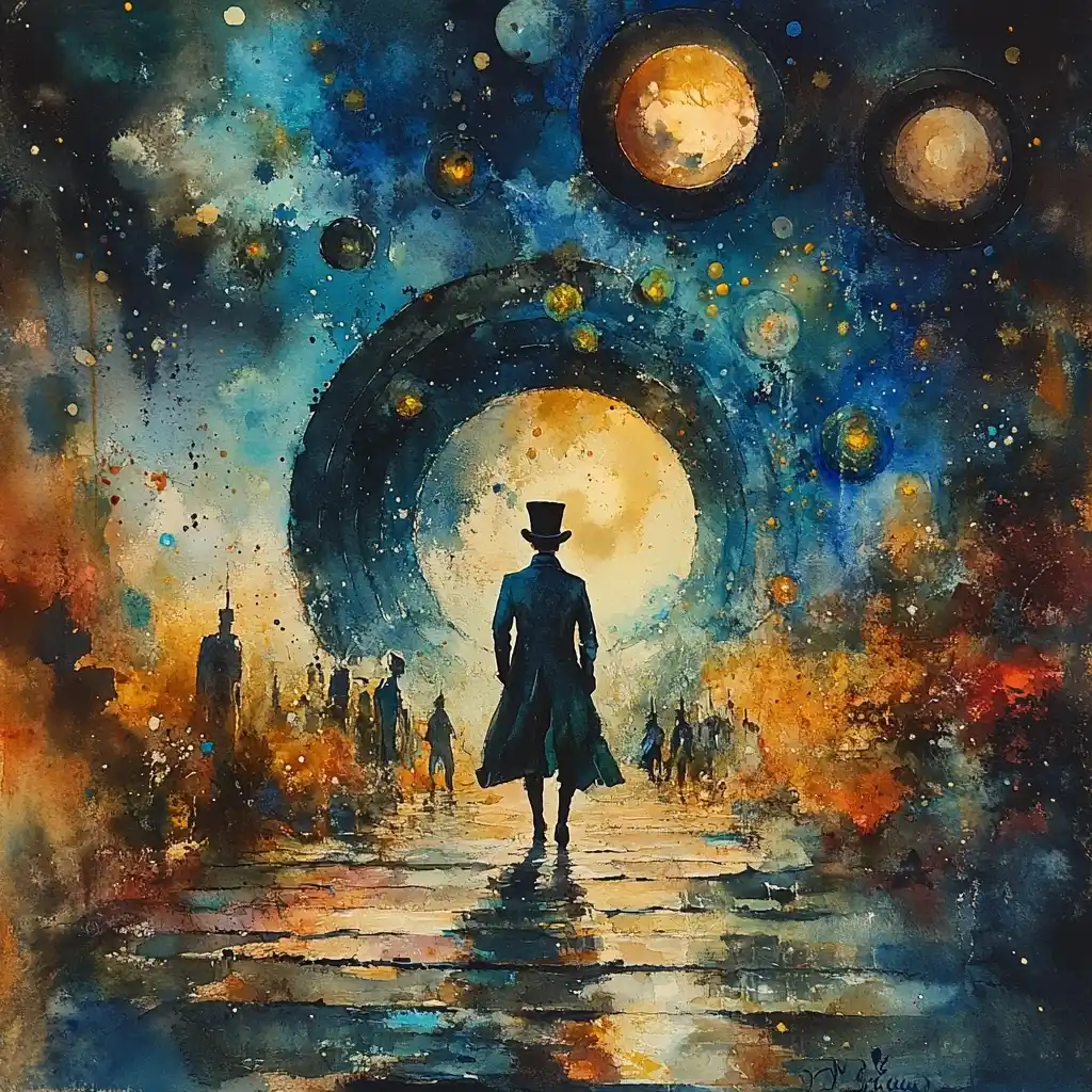 Whimsical Gentleman in Futurity Midjourney提示词