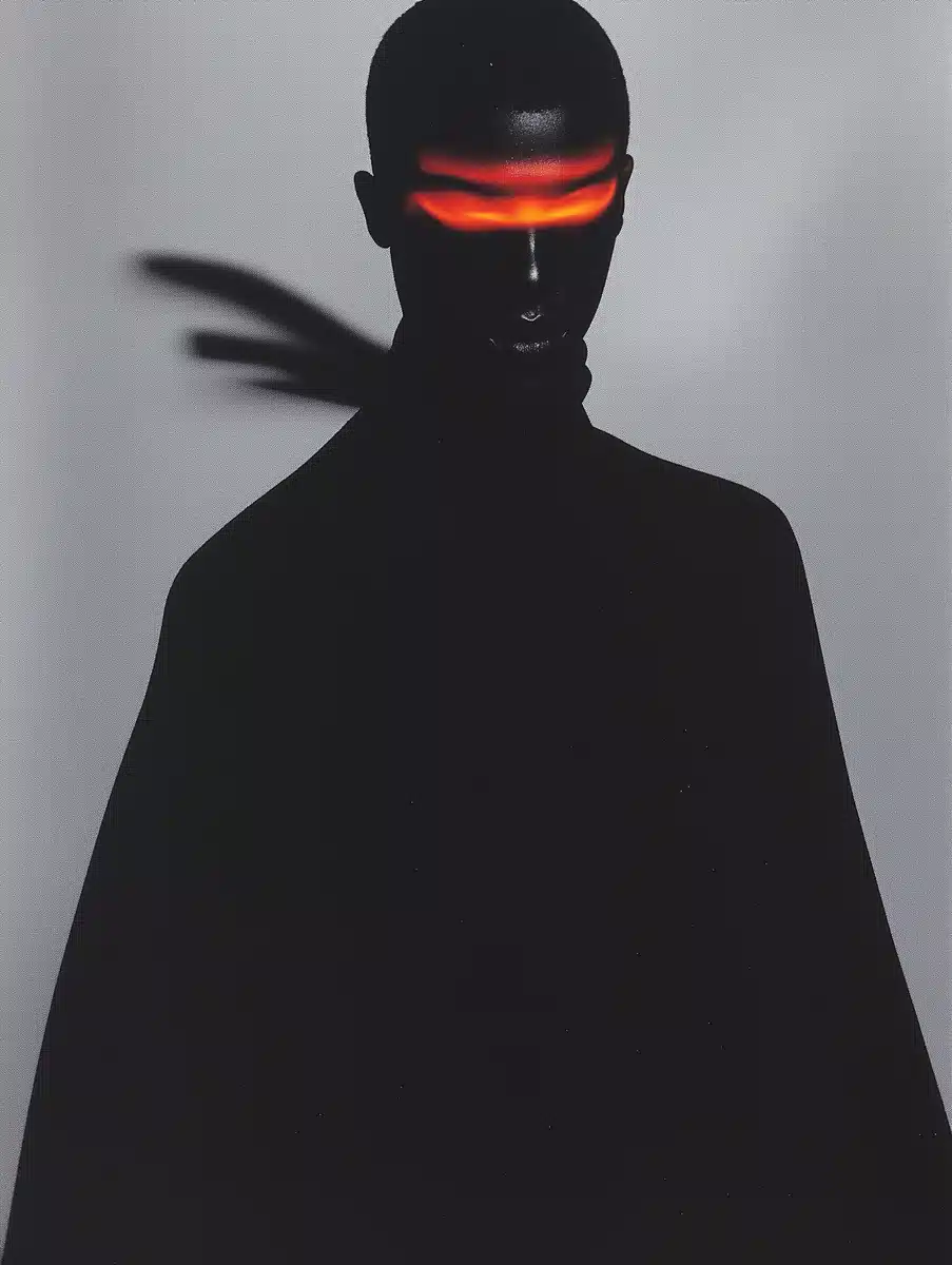Shadowed Man in Vogue Midjourney提示词