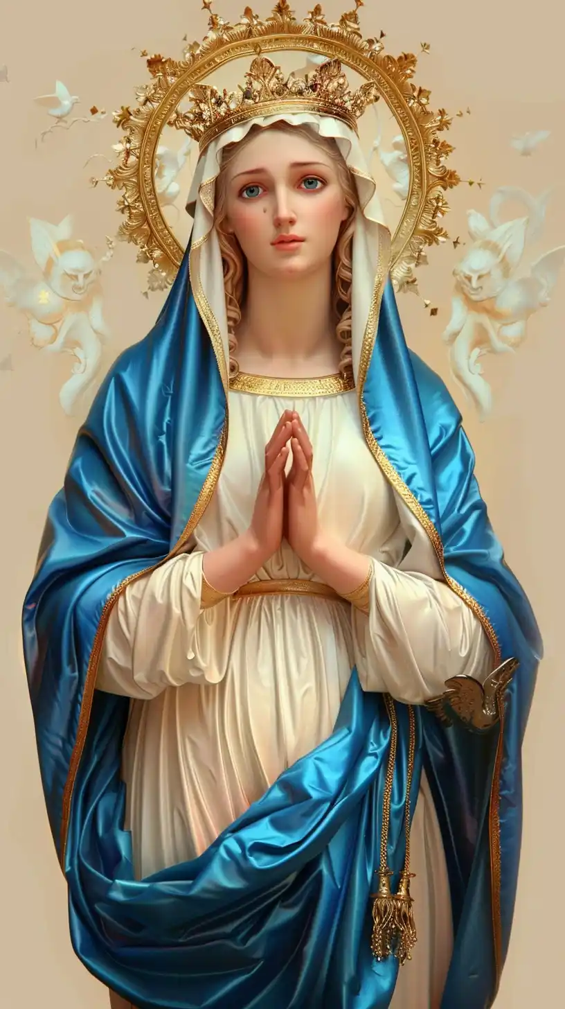 Detailed Mary Portrait Midjourney提示词