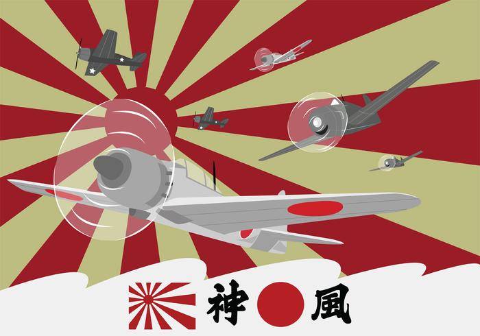 在第二次世界大战的Kamikaze飞机