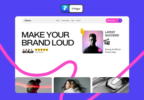 社交媒体代理商Framer模板，Hikara - Social Media Agency Framer Template