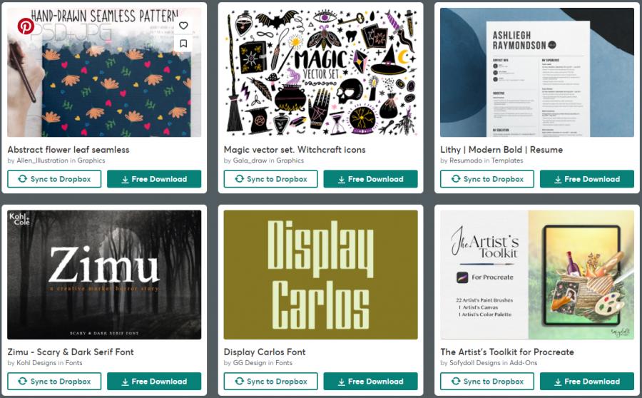 （2021年10月26日）CreativeMarket网站本周免费资源打包