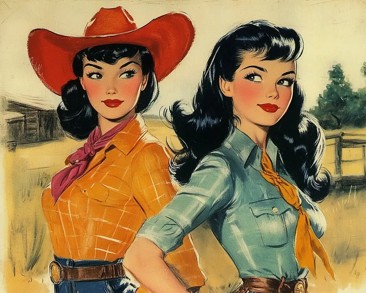 Raw Pulp Cowgirls on Ranch Midjourney提示词