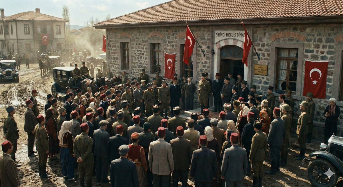 Cinematic Turkish History: First Parliament Building Event Nano Banana提示词
