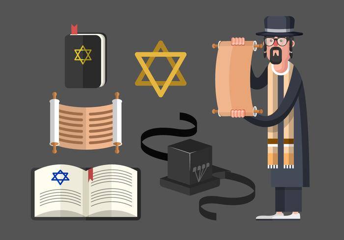 Tefillin和犹太传统符号矢量包