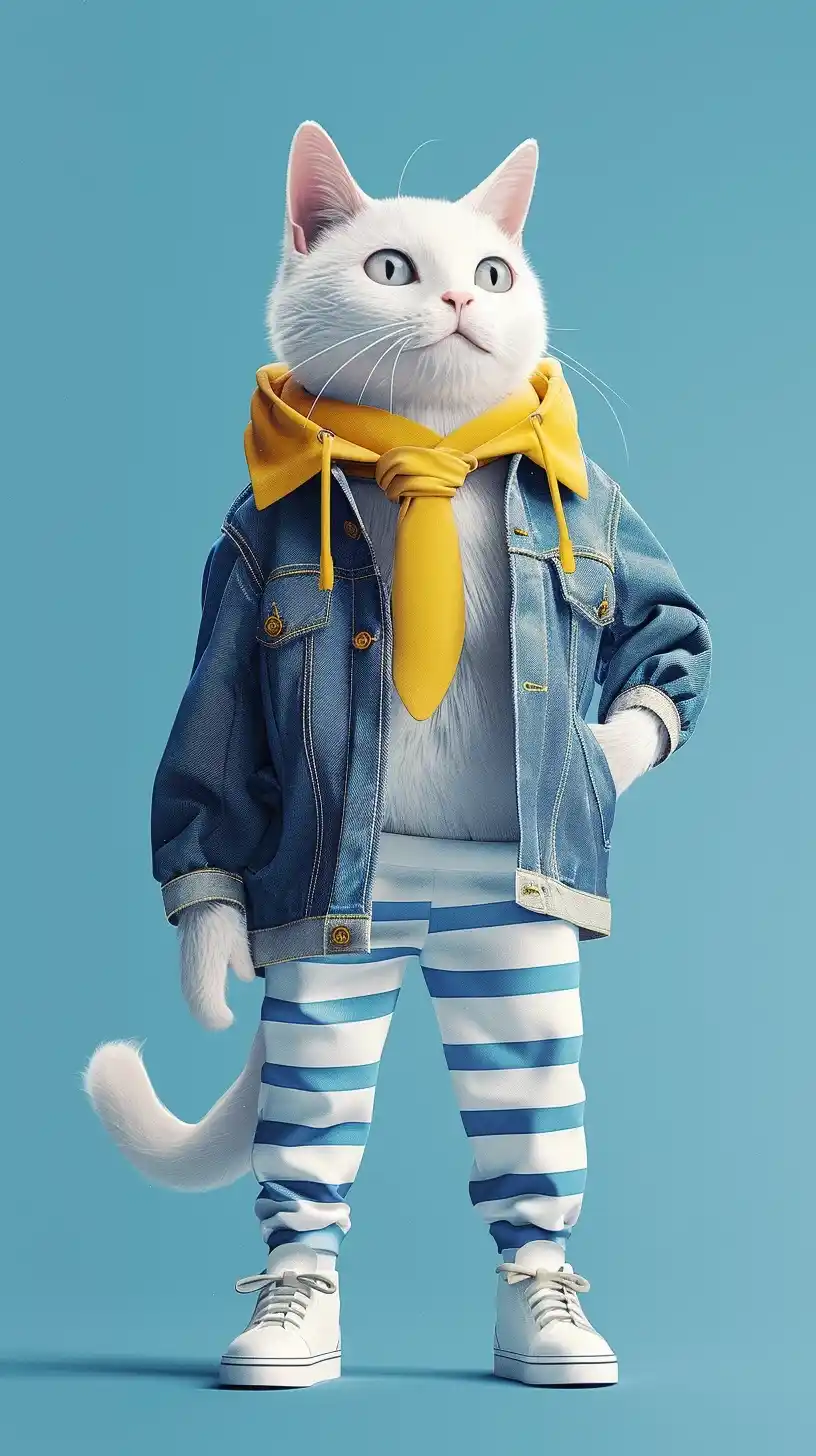 Bald Cat Clothing UI Midjourney提示词