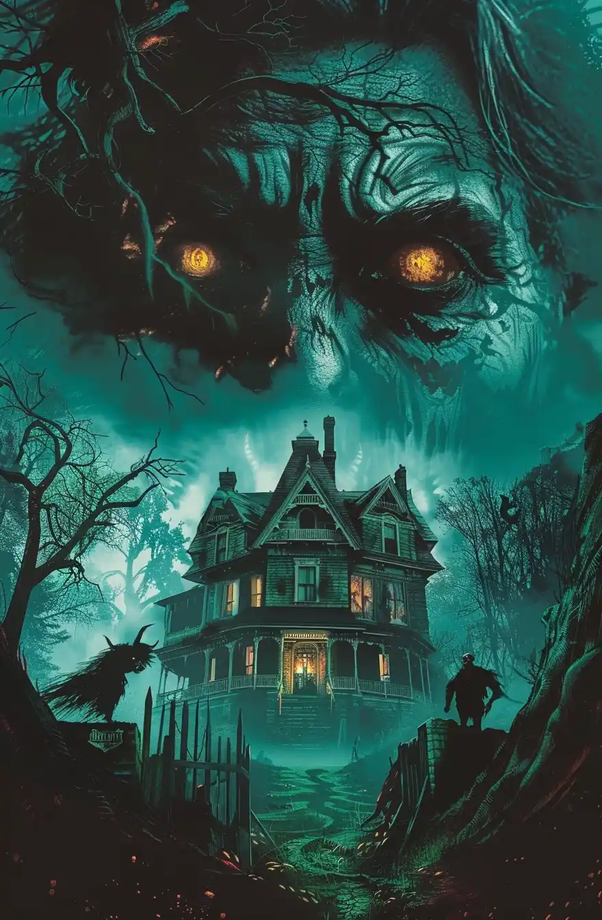Spooky Horror Book Cover Midjourney提示词