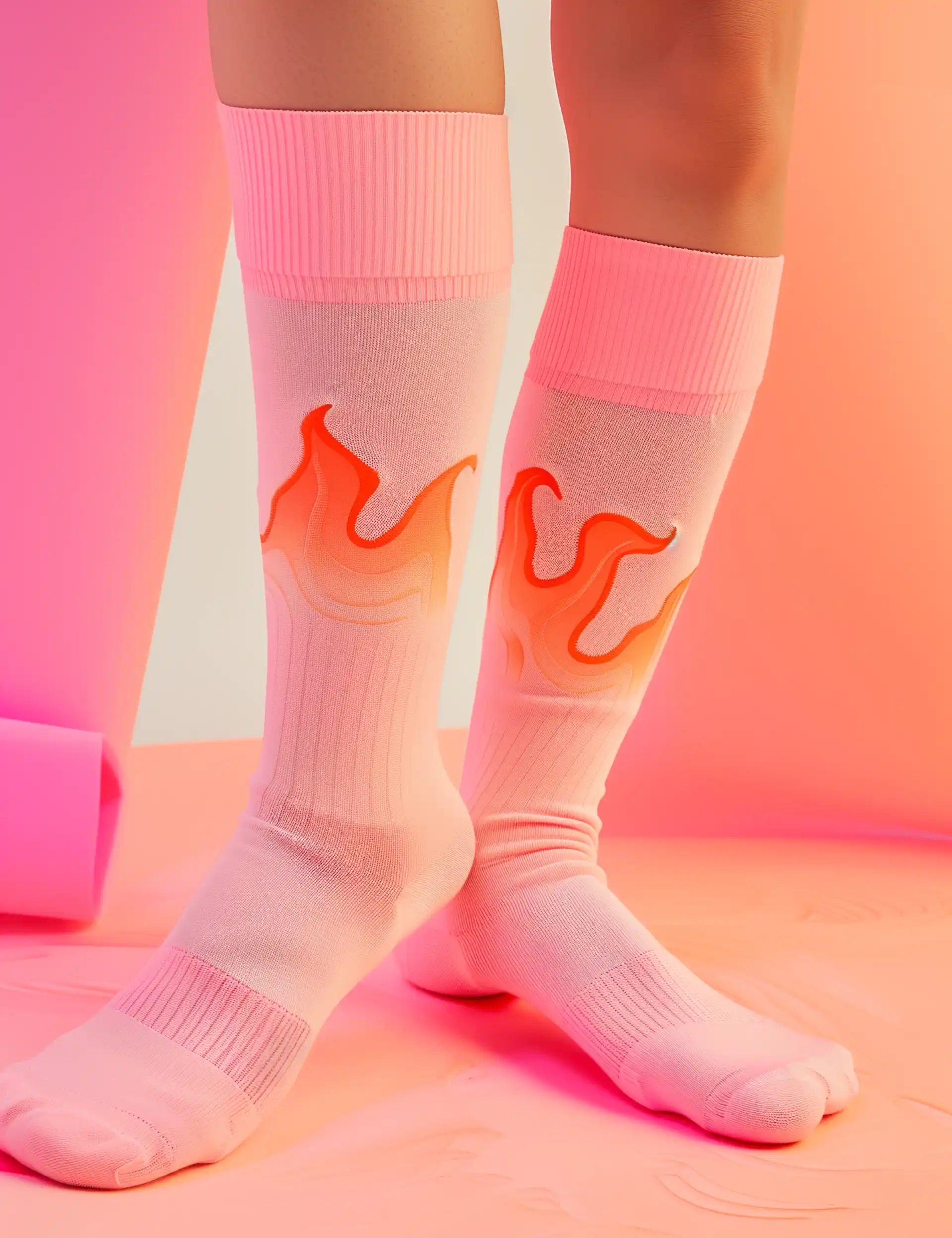 Pink Flame Socks Aesthetic Midjourney提示词