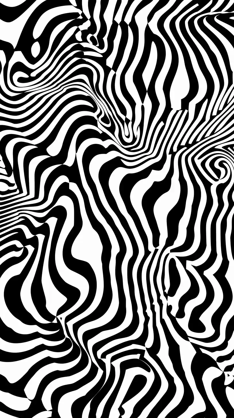 Black White Psychedelia Midjourney提示词
