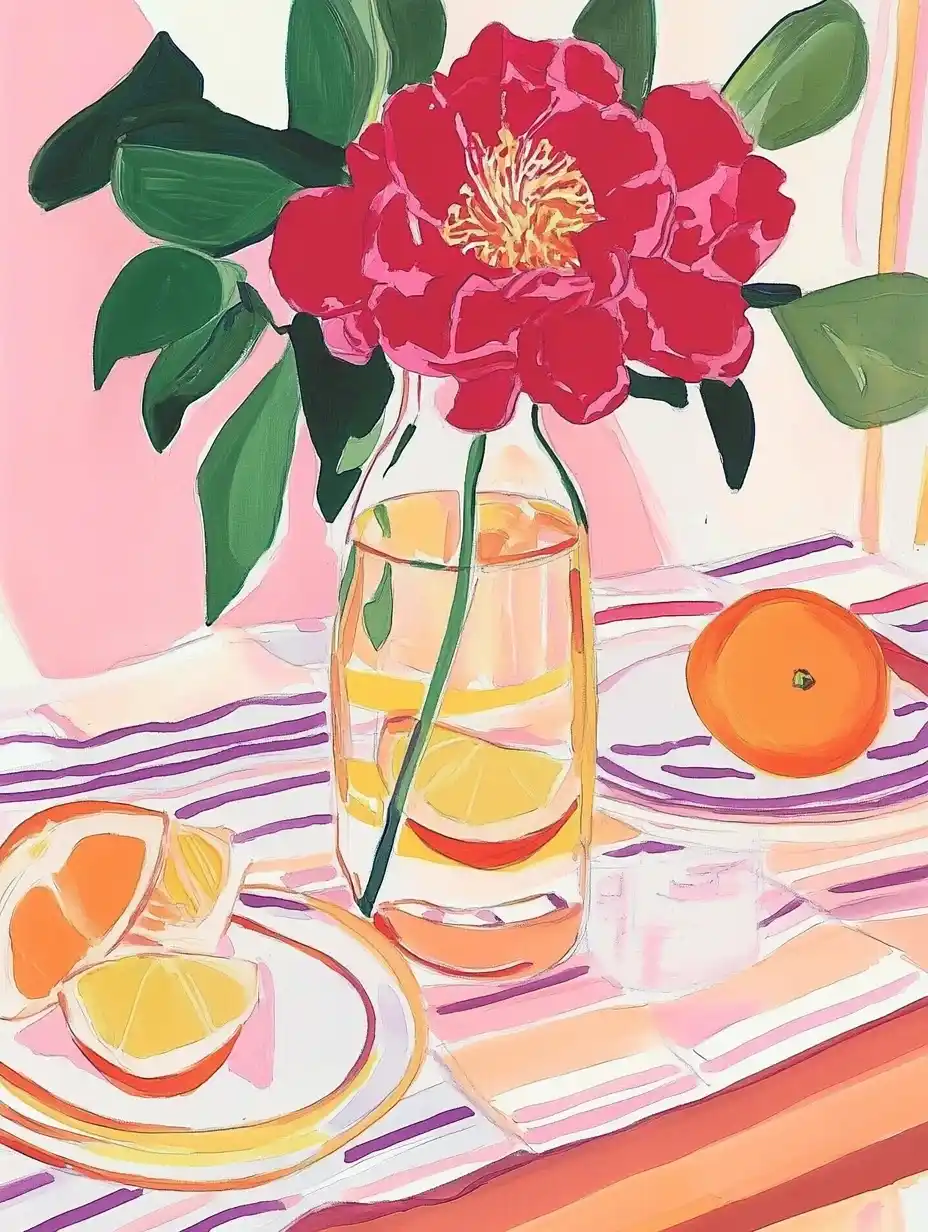 Gouache Still Life Arrangement Midjourney提示词