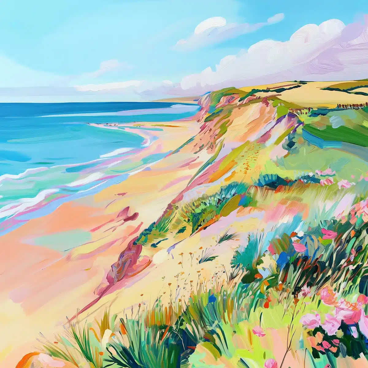 Dunwich Beach Landscape Painting Midjourney提示词