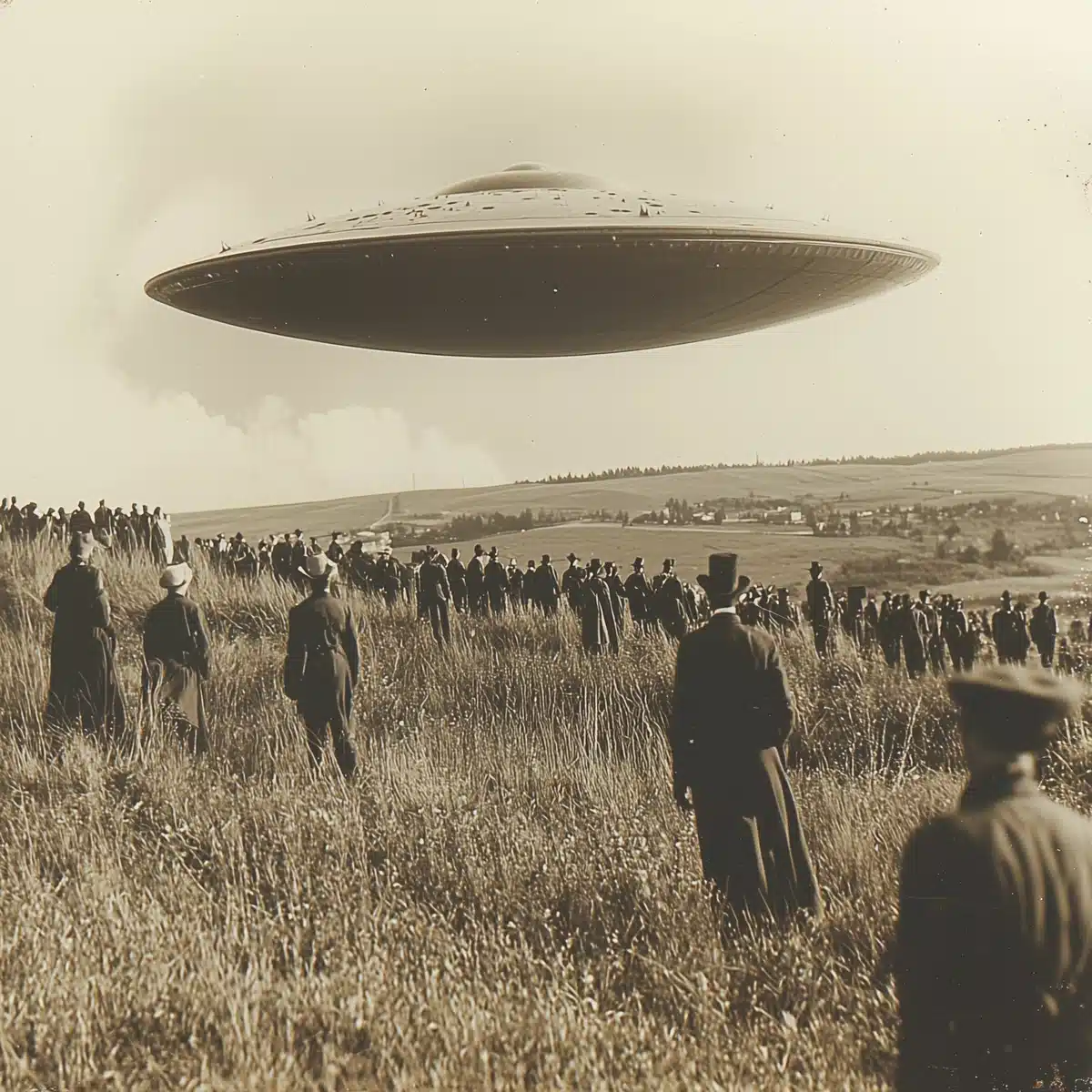 UFO Daguerreotype Capture Midjourney提示词