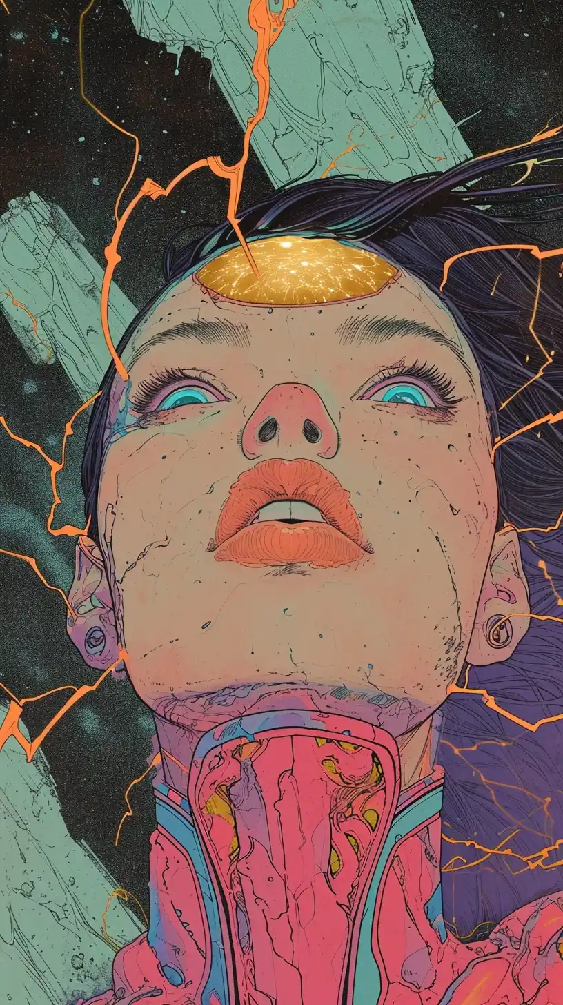 Moebius Android Portrait Midjourney提示词