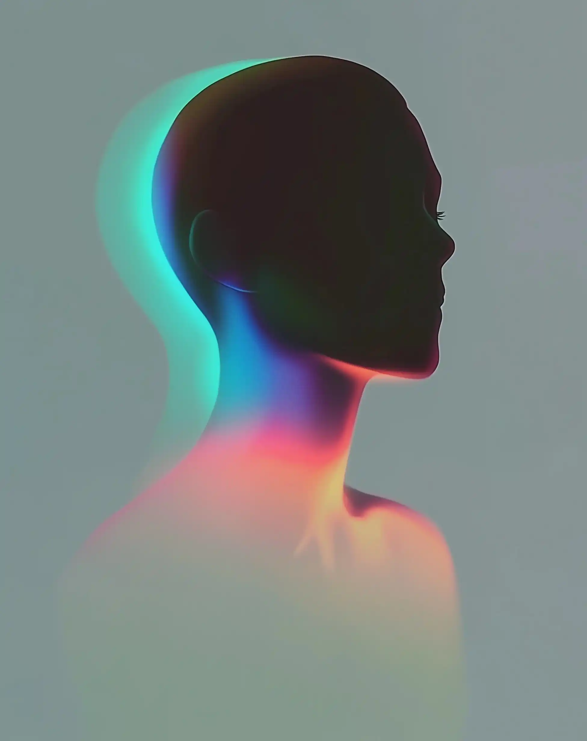 Surreal Neon Woman Portrait Midjourney提示词
