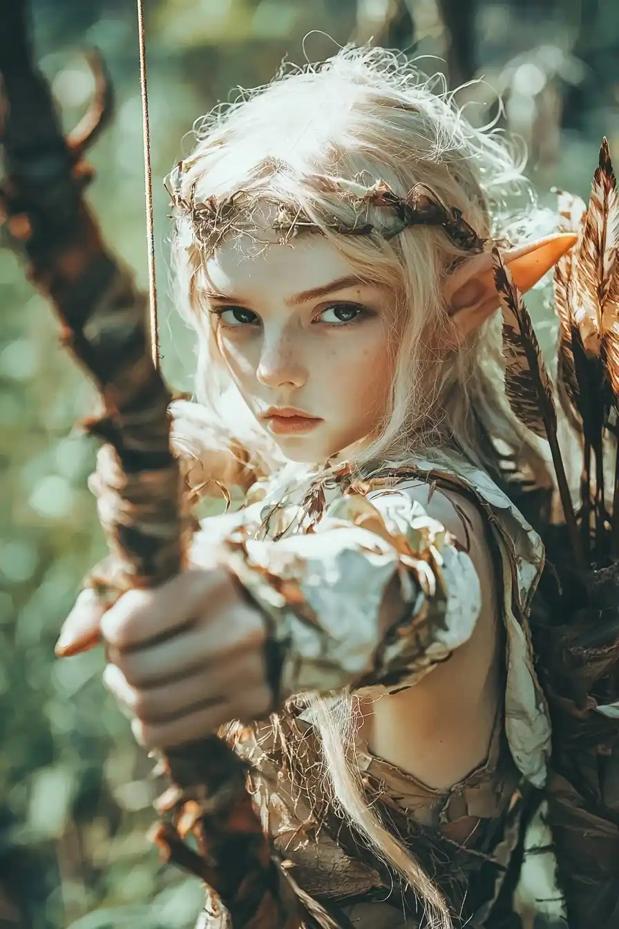 Cosplay Elf in Arena Midjourney 提示词生成效果