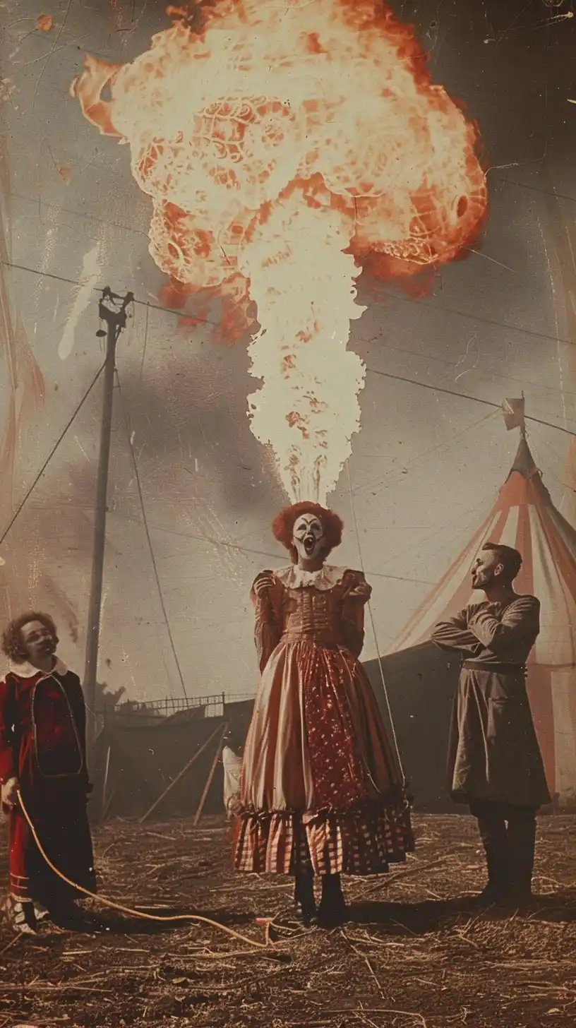 Vintage Circus Family Portrait Midjourney提示词