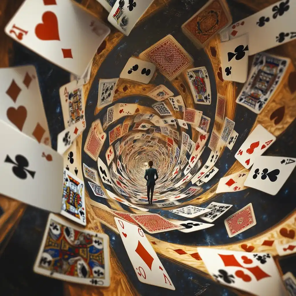 Playing Cards Swirl Illustration Midjourney提示词