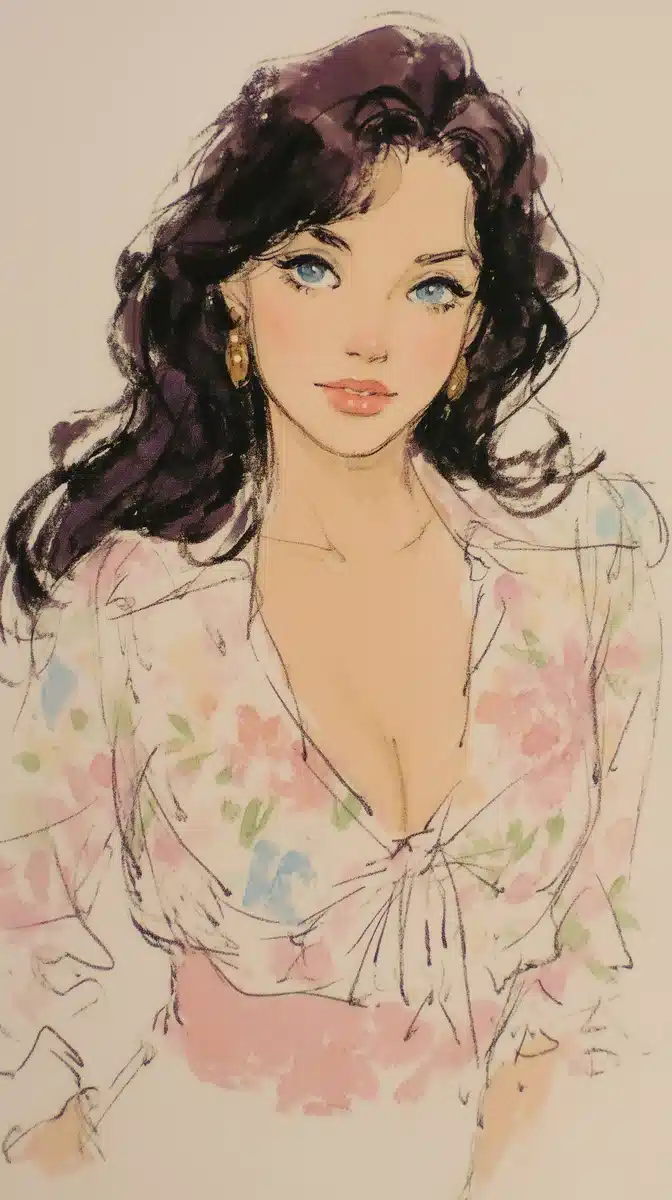 Don Bluth Female Portrait Midjourney提示词