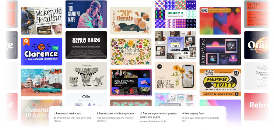 2022年的6月creativemarket.com网站分享价值高达 1000 美元的素材资源打包下载