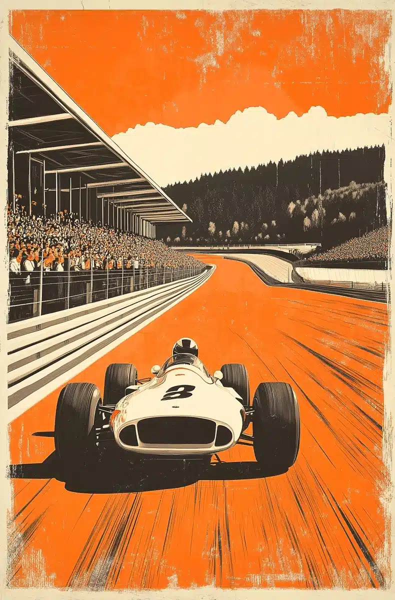 Vintage F1 Poster Spa-Francorchamps Midjourney提示词