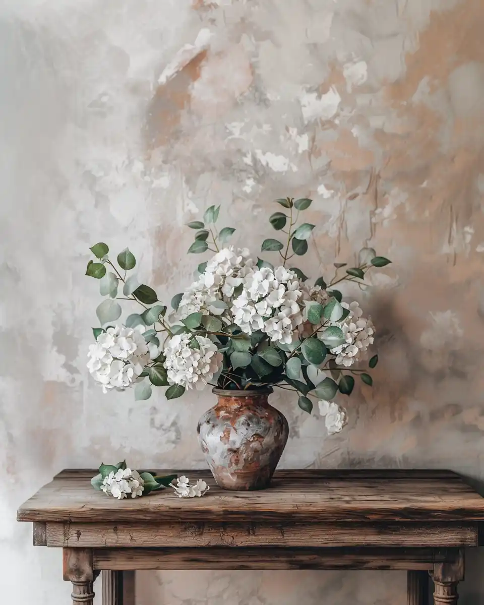 Terracotta Hydrangeas in Vintage Style Midjourney提示词