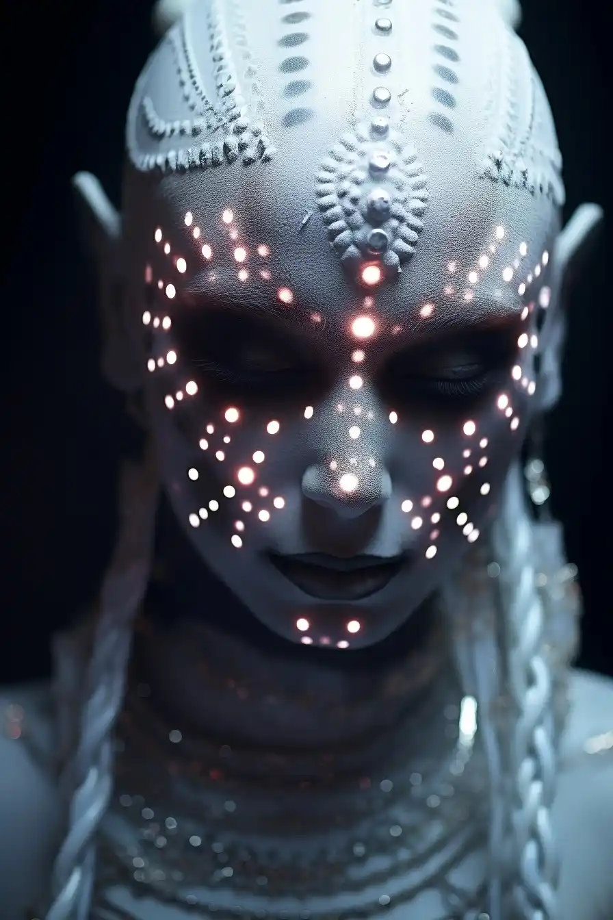 Cybergoth Rangoli Fashion Photography Midjourney提示词