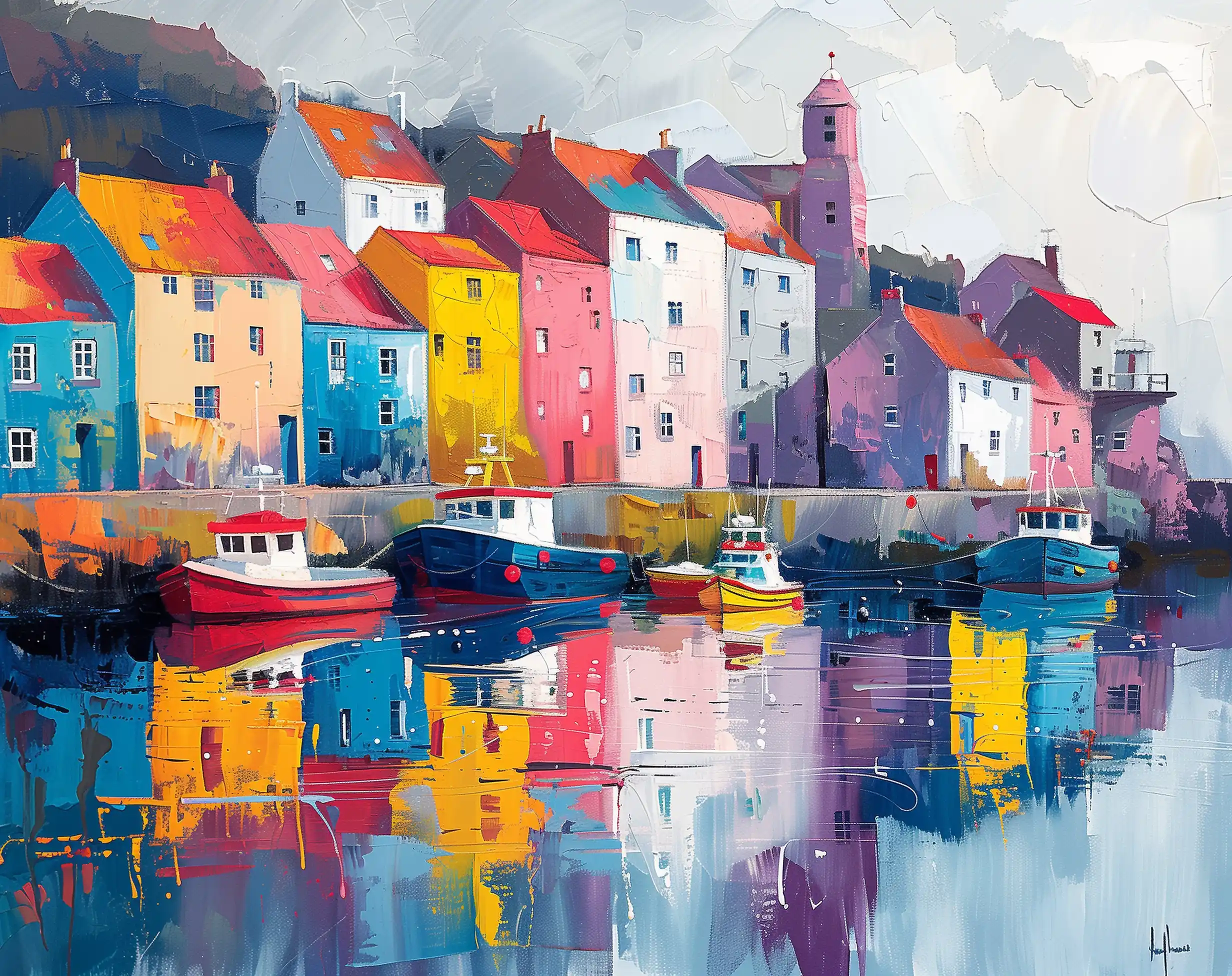 Colorful St Creux Reflections Midjourney提示词