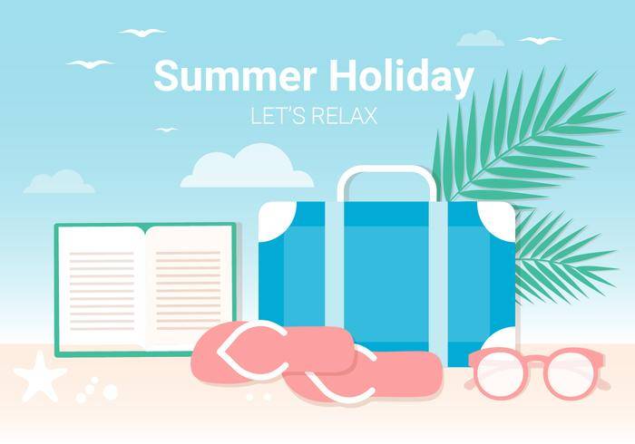 免费的平面设计矢量夏日海滩