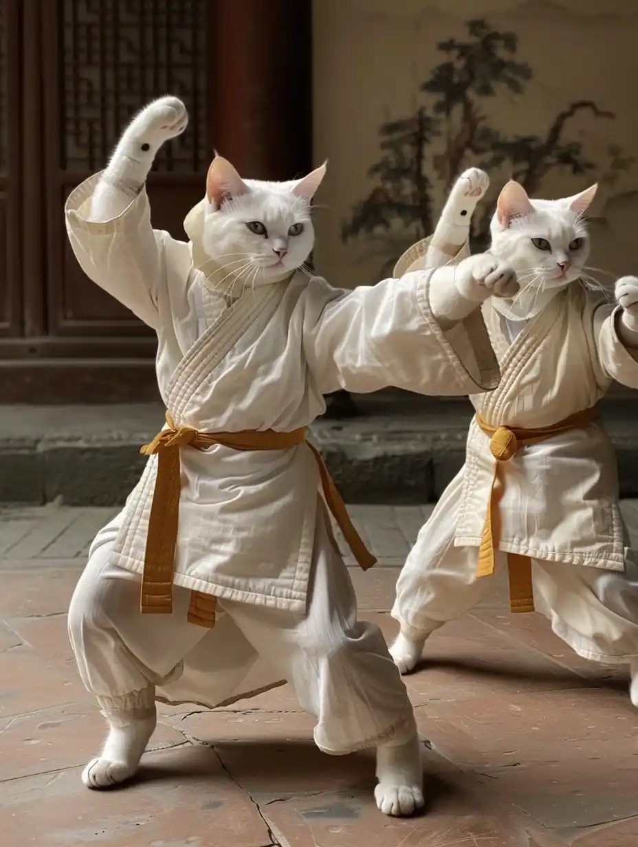 Anime Cat Martial Arts Midjourney提示词