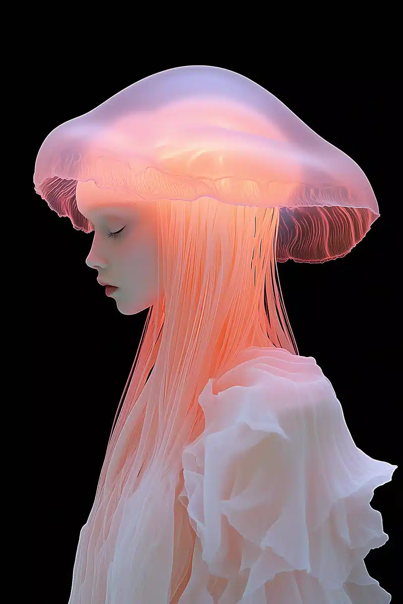 Iridescent Jellyfish Aristocrat Portrait Midjourney提示词
