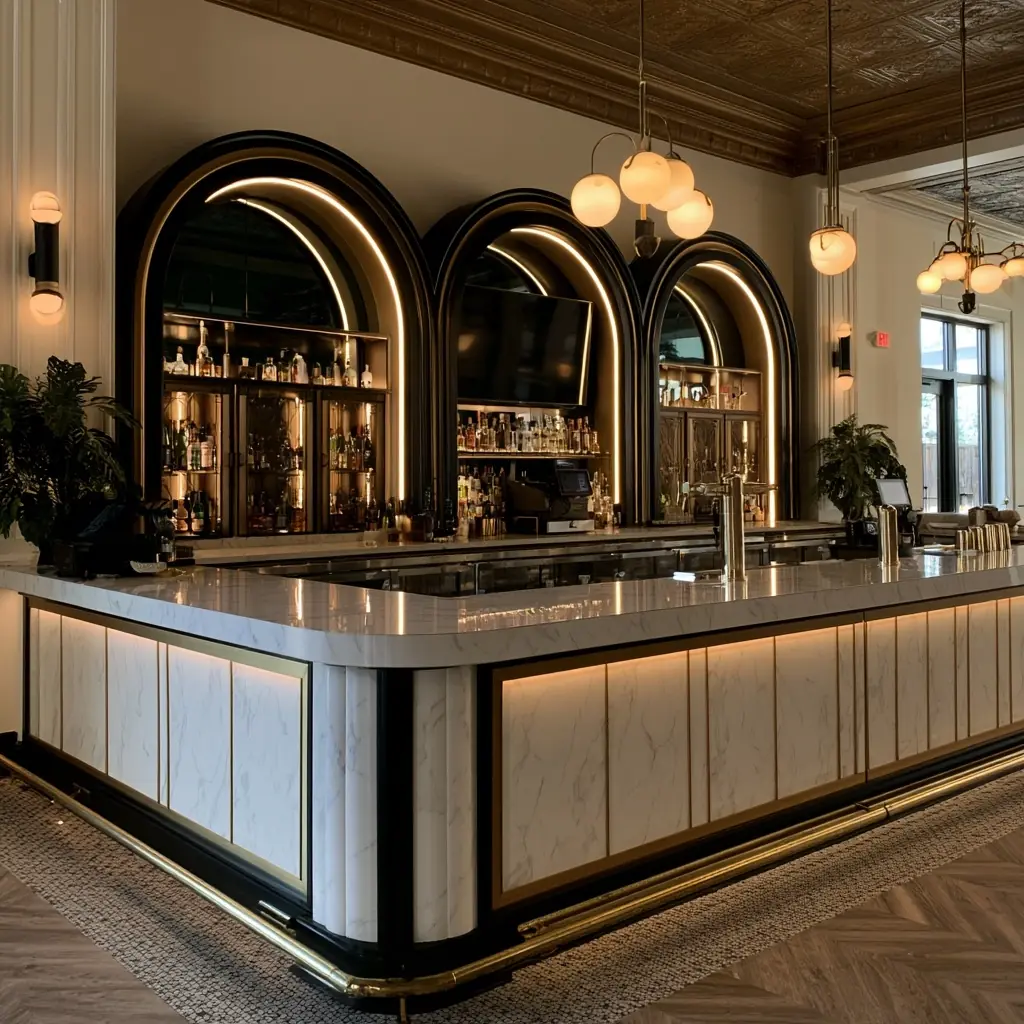 Art Deco Marble Bar Midjourney提示词