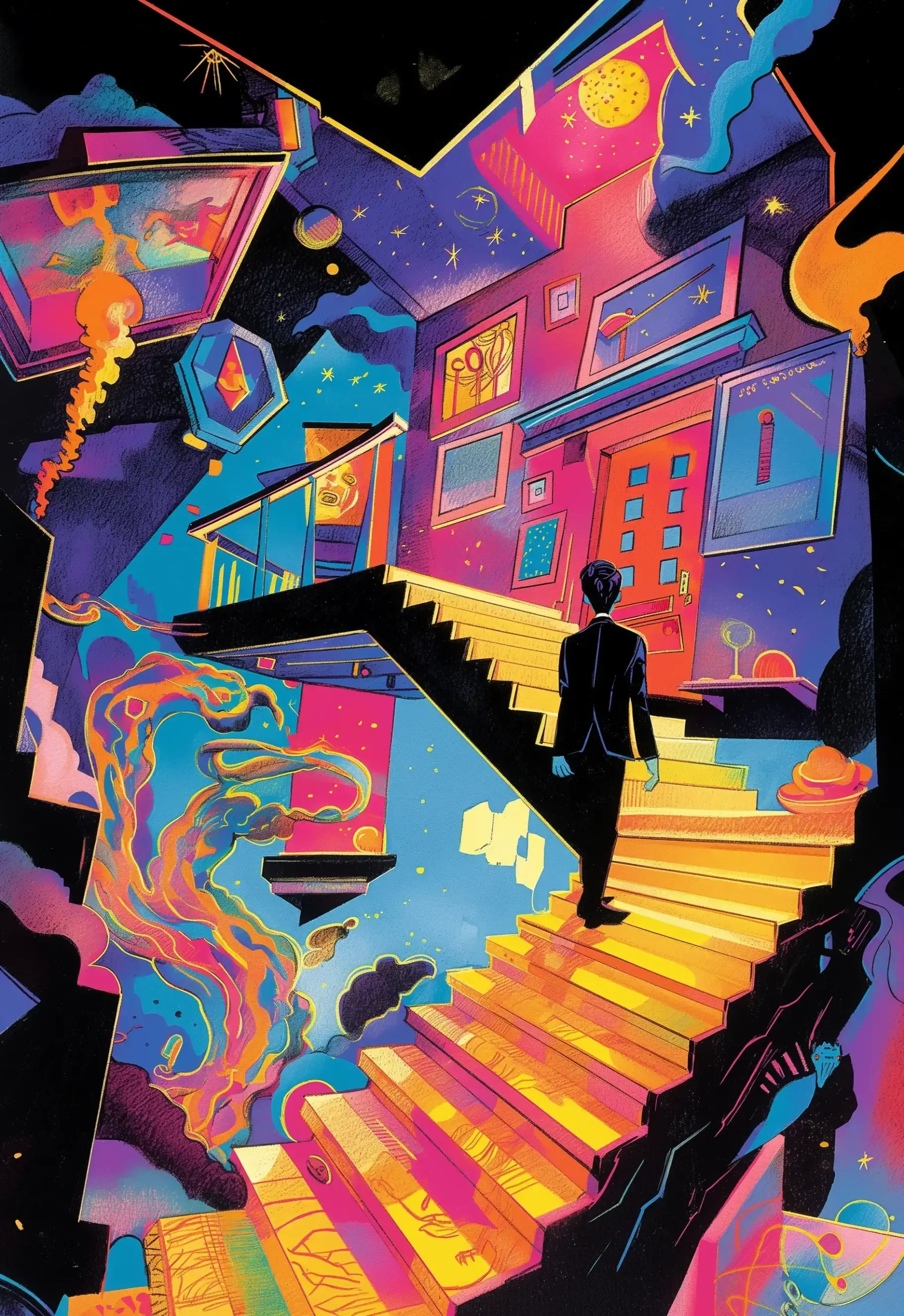 Escherian Comic Book Cover Midjourney提示词